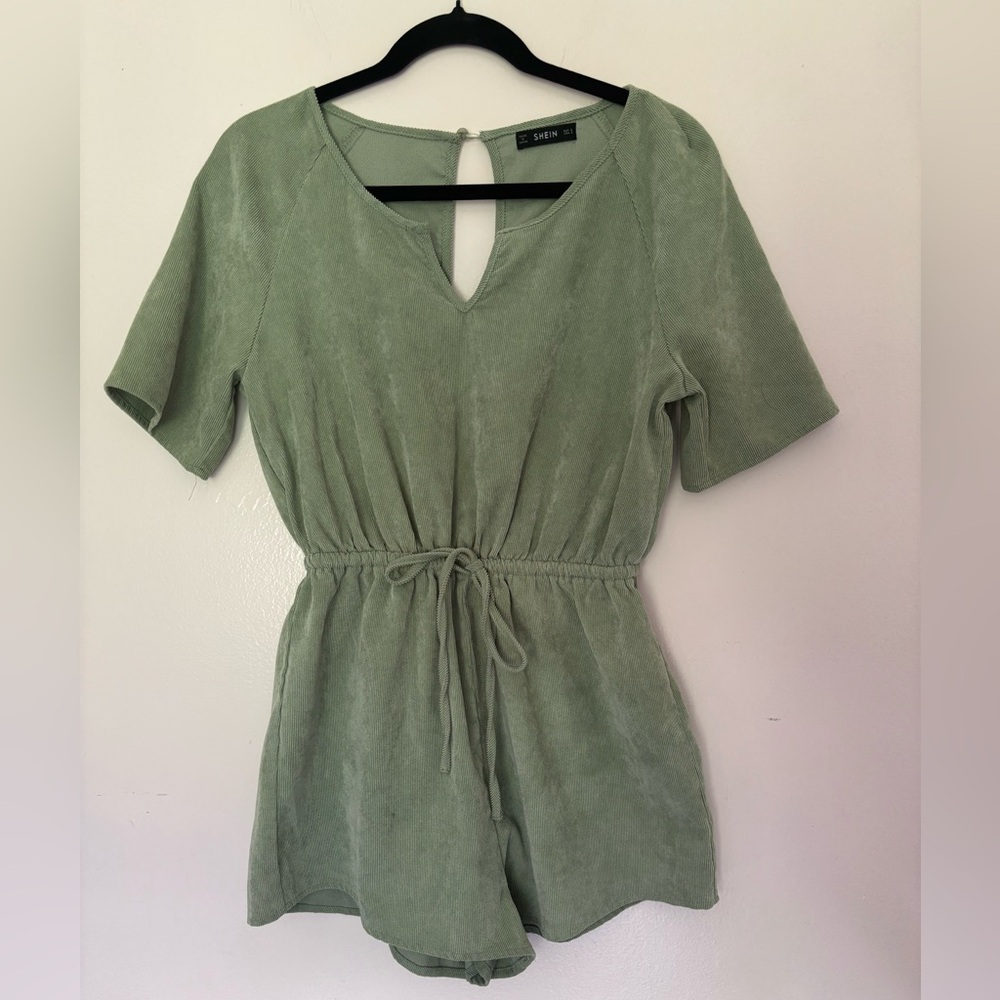 Sage Green Textured Romper